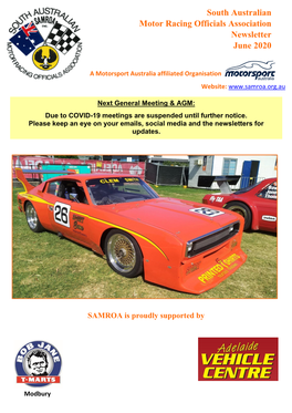 South Australian Motor Racing Officials Association Newsletter June 2020