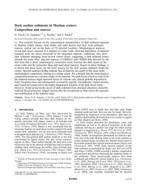 Dark Aeolian Sediments in Martian Craters: Composition and Sources D