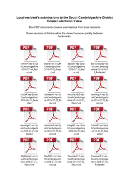 Local Resident's Submissions to the South Cambridgeshire District
