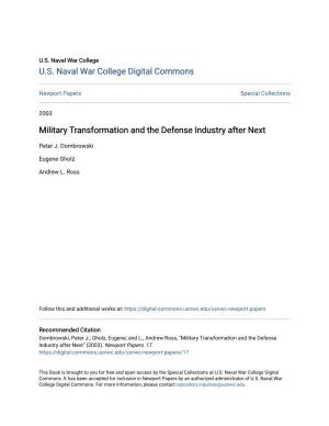 Military Transformation and the Defense Industry After Next