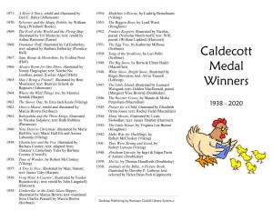 Caldecott Medal Winners 1938-2020