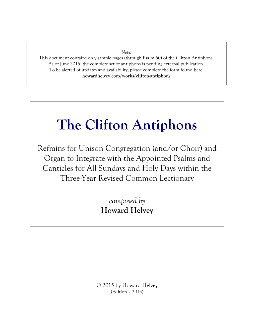 The Clifton Antiphons