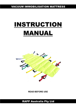 NEANN VIM (Vacuum Immobilisation Mattress) 6 Ft – Training Manual