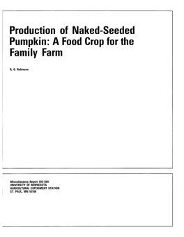 Production of Naked-Seeded Pumpkin: a Food Crop for the Family Farm
