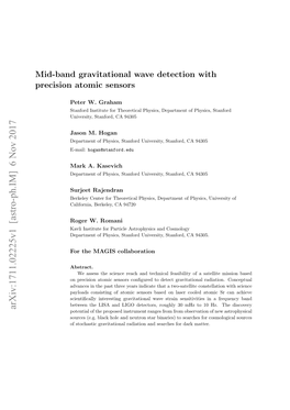 Mid-Band Gravitational Wave Detection with Precision Atomic Sensors