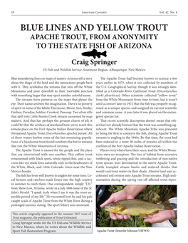 Blue Lines and Yellow Trout: Apache Trout, from Anonymity to the State Fish of Arizona Craig Springer