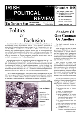 Irish Political Review, November 2005