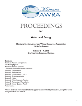 2013 Proceedings (Includes Agenda)