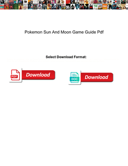 Pokemon Sun and Moon Game Guide Pdf