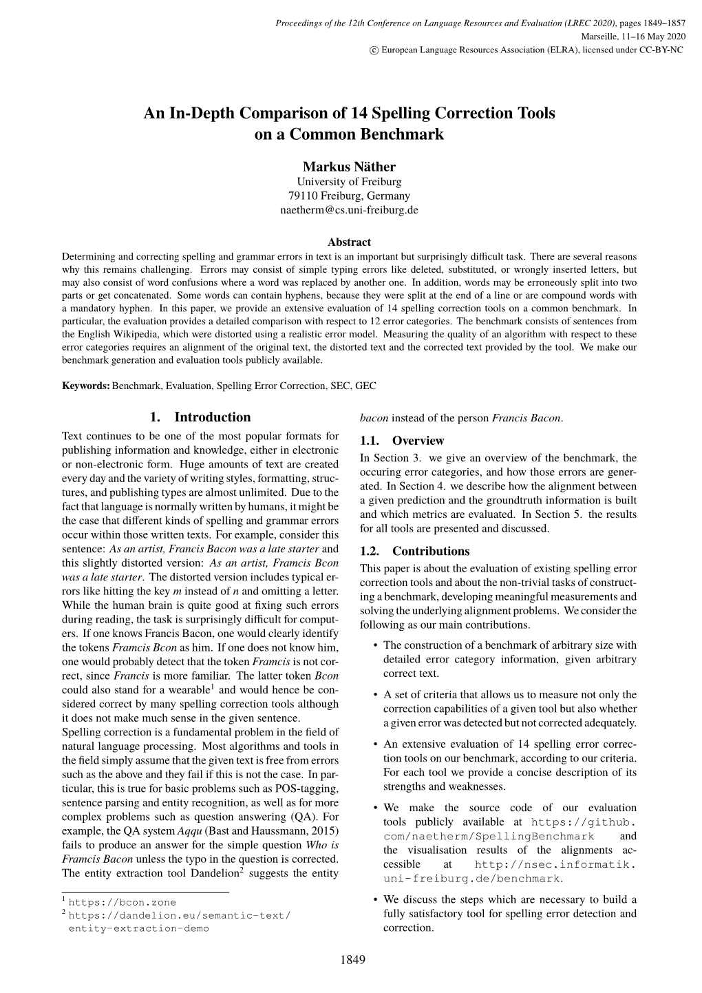 An In-Depth Comparison of 14 Spelling Correction Tools on a Common Benchmark