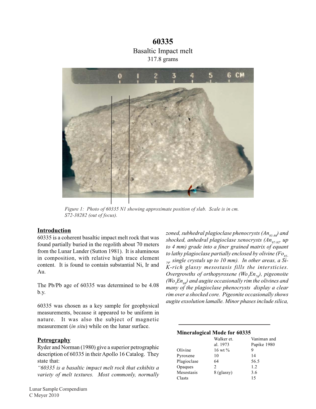60335 Basaltic Impact Melt 317.8 Grams