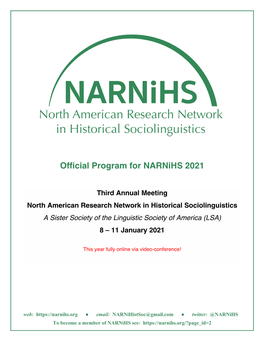 Official Program for Narnihs 2021