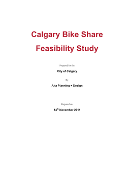 Calgary Bike Share Feasibility Study