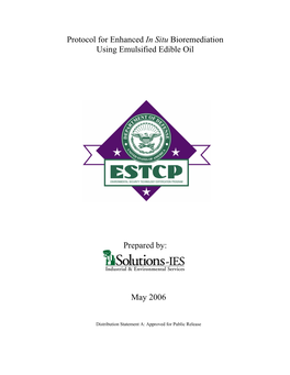 Protocol for Enhanced in Situ Bioremediation Using Emulsified Edible Oil