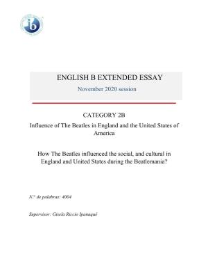 English B Extended Essay