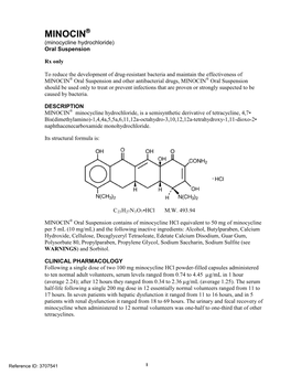 MINOCIN (Minocycline Hydrochloride) Oral Suspension