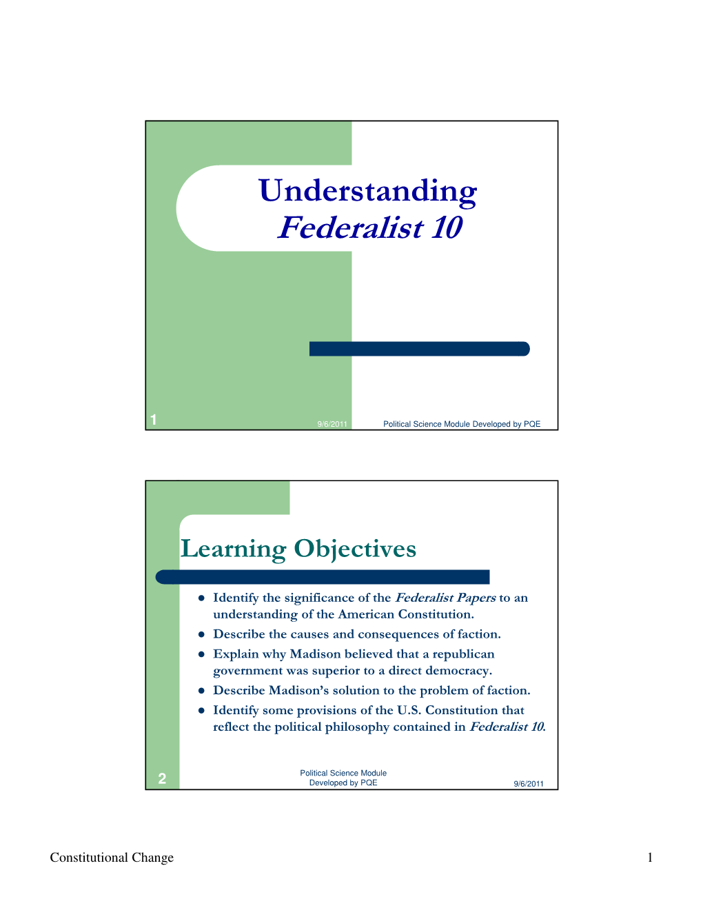 Understanding Federalist 10