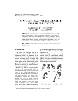 State of the Art of Engine Valve and Tappet Rotation