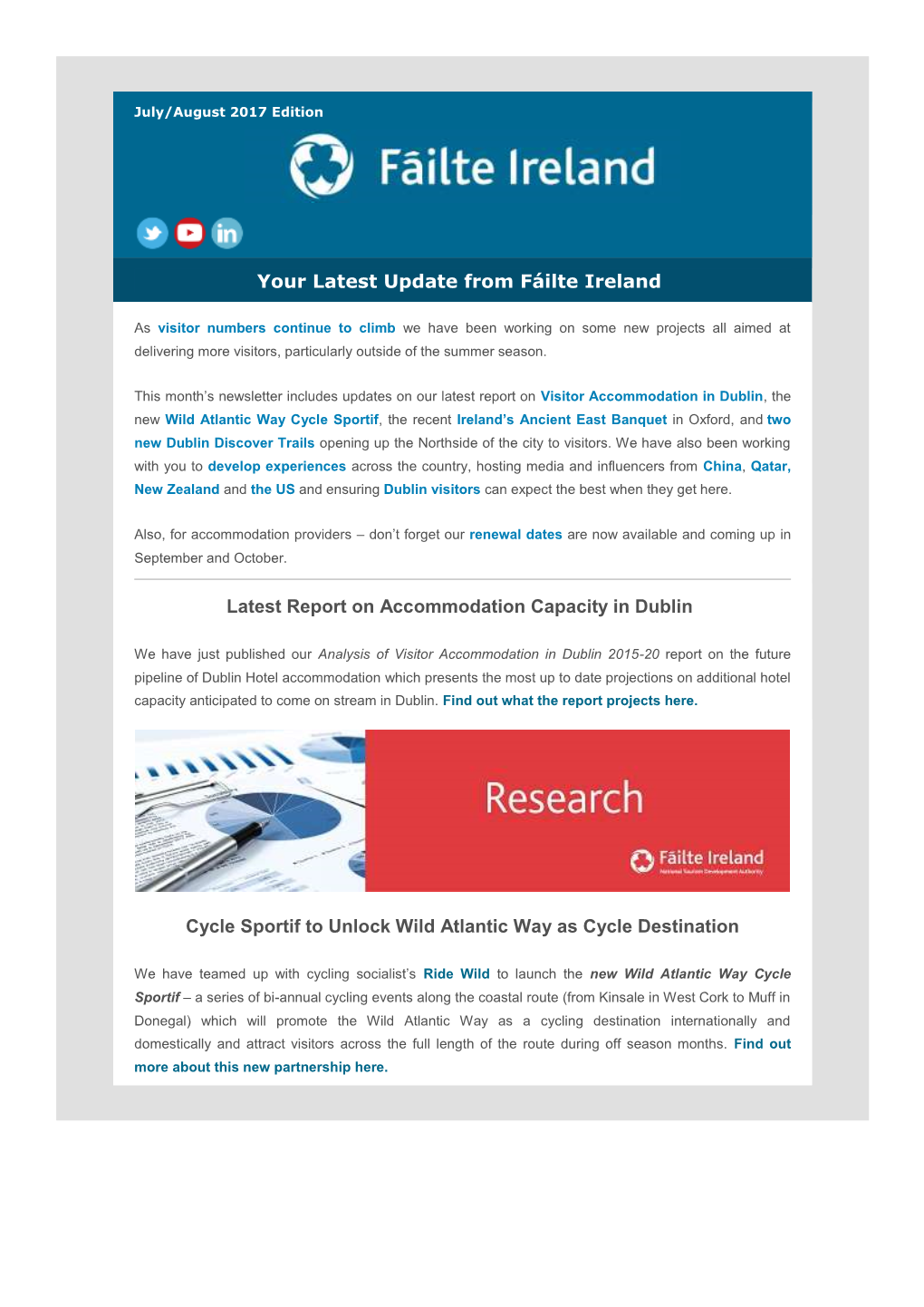 Your Latest Update from Fáilte Ireland Latest Report on Accommodation