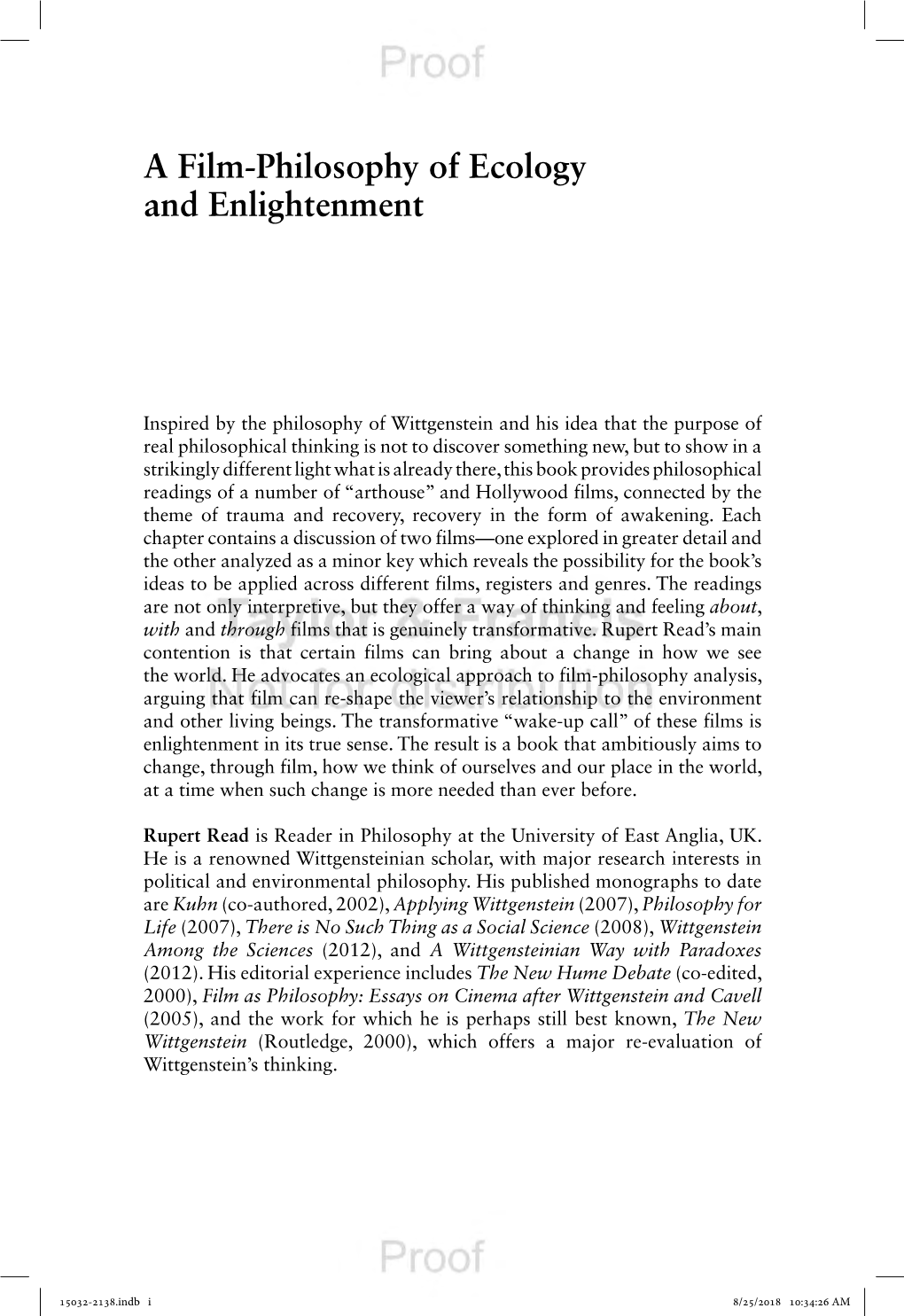 A Film-Philosophy of Ecology and Enlightenment