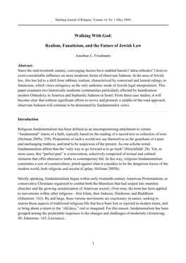 Realism, Fanaticism, and the Future of Jewish Law