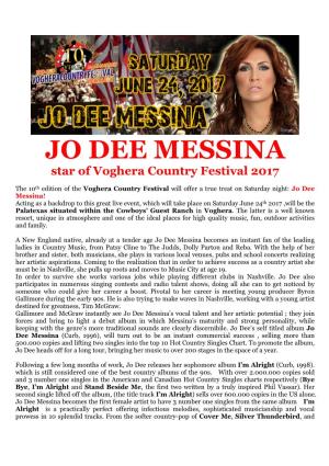 JO DEE MESSINA Star of Voghera Country Festival 2017