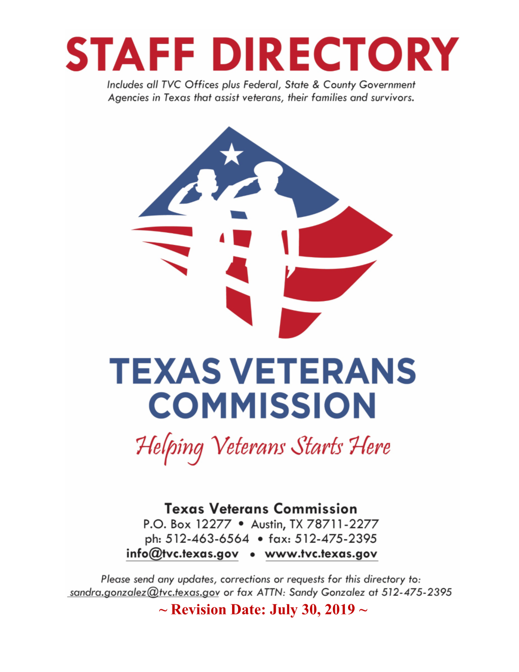 Texas Veterans Commission Directory - 1 - Texas Veterans Commission