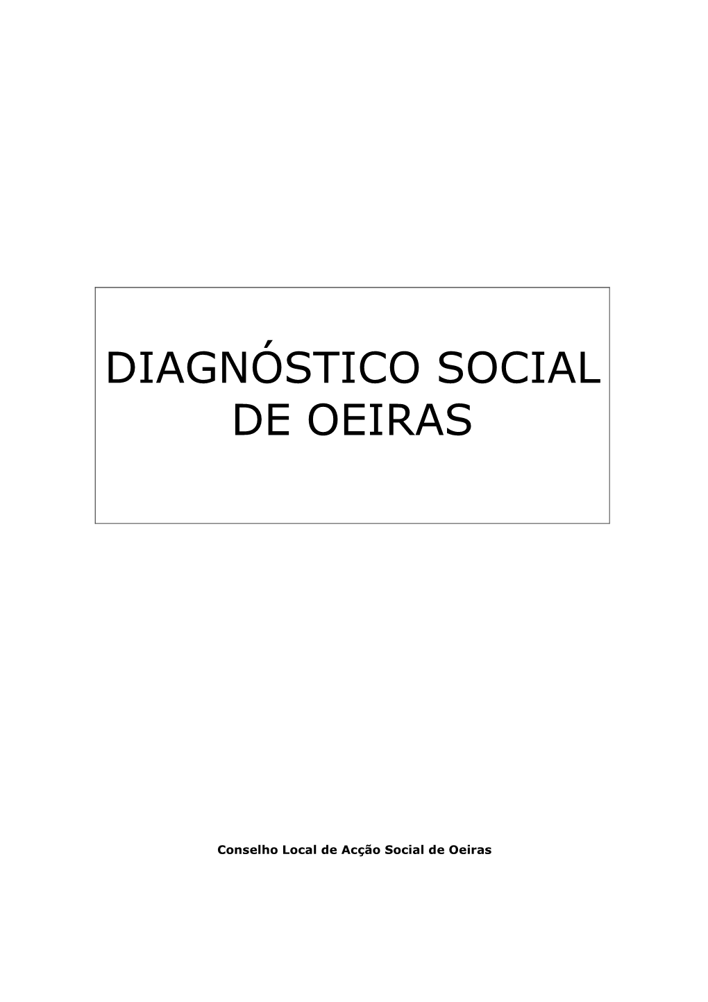 Diagnóstico Social De Oeiras