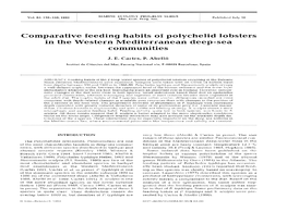 Comparative Feeding Habits of Polychelid Lobsters in the Western Mediterranean Deep-Sea Communities