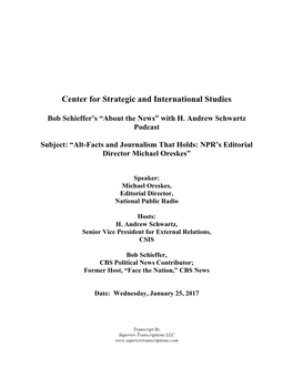 Center for Strategic and International Studies