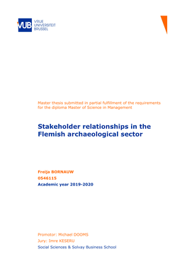 Stakeholder Relationships in the Flemish Archaeological Sector