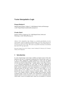 Vector Interpolative Logic
