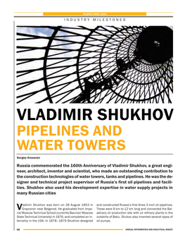 Vladimir Shukhov Pipelines and Water Towers