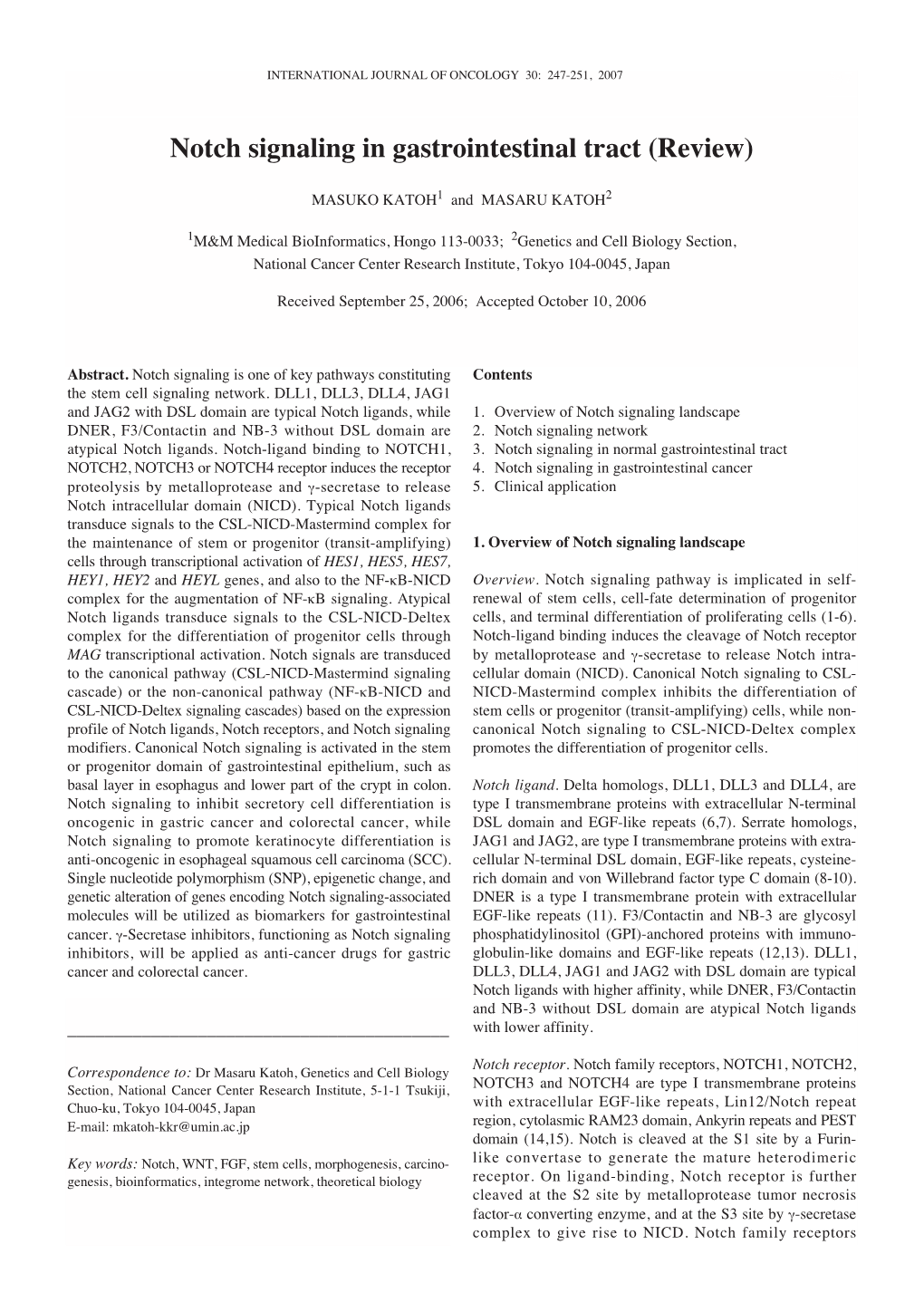 Notch Signaling in Gastrointestinal Tract (Review)