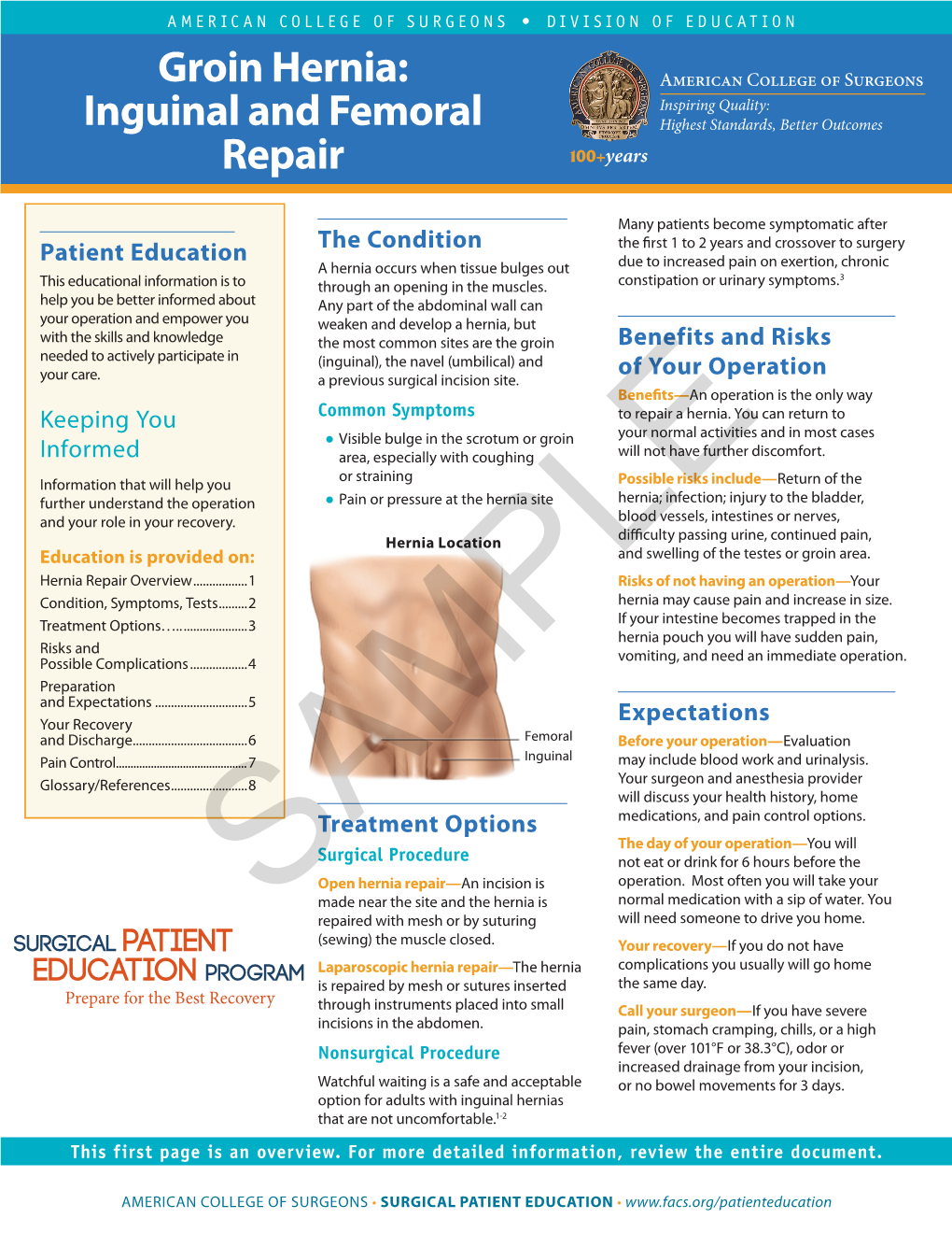 Inguinal and Femoral Hernia Repair