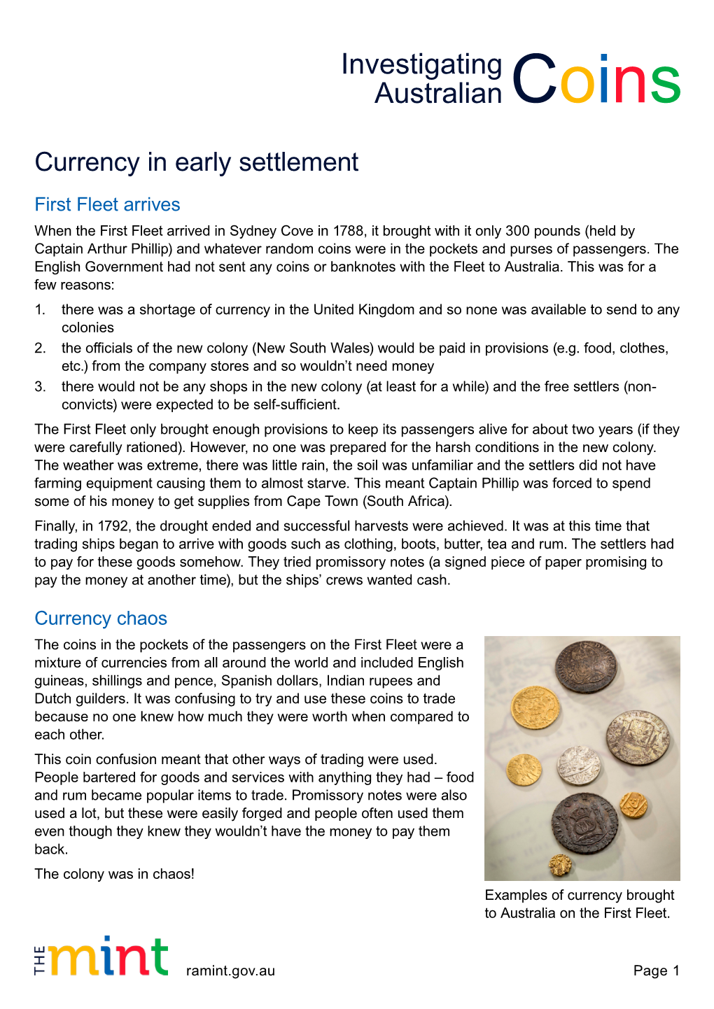 Currency in Early Settlement