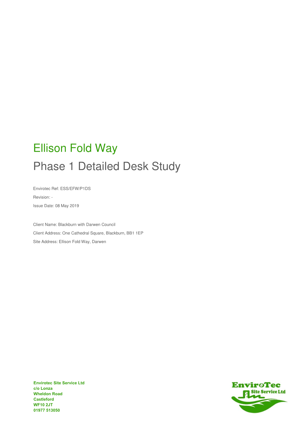 Ellison Fold Way Phase 1 Detailed Desk Study