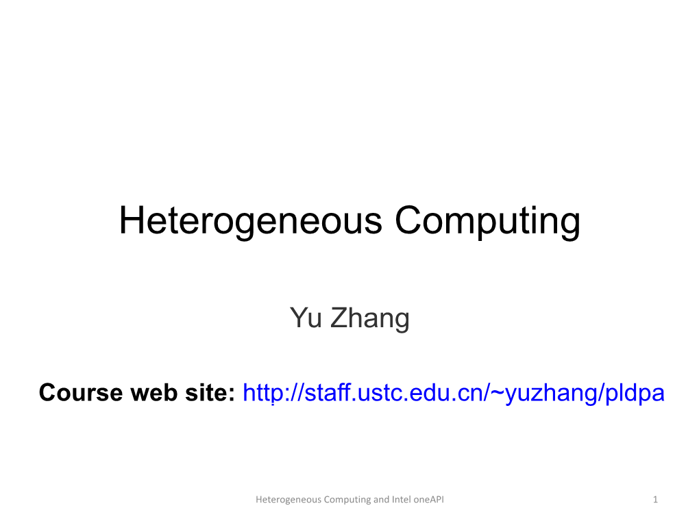 Heterogeneous Computing