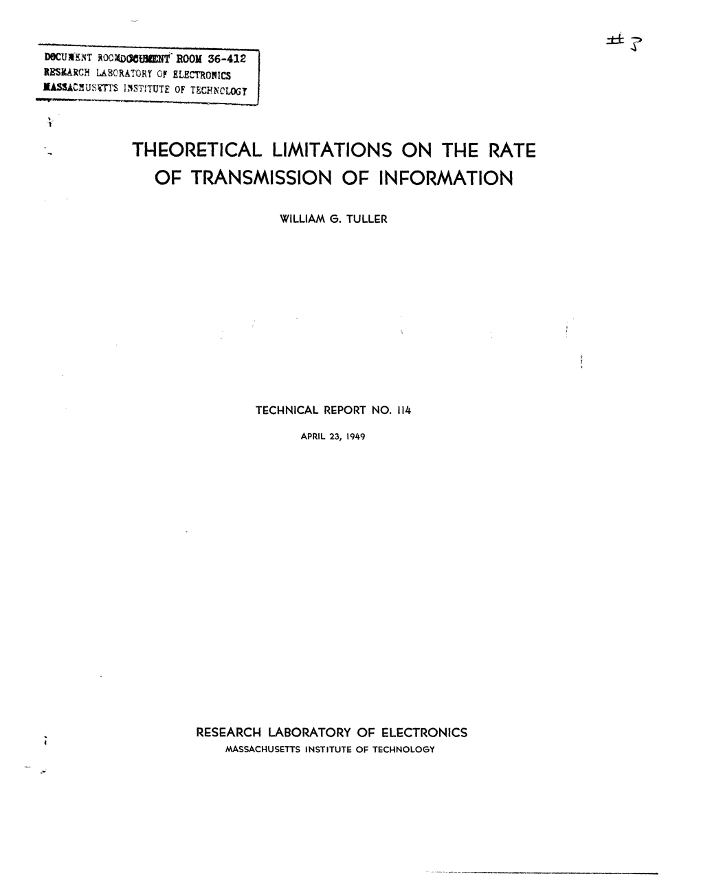 Theoretical Limitations on the Rate of Transmission of Information
