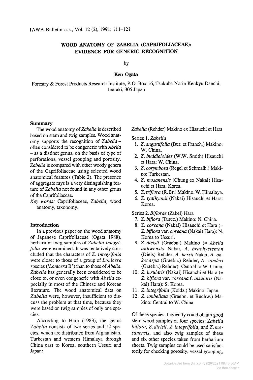 Ken Ogata Forestry & Forest Products Research Institute, P.O