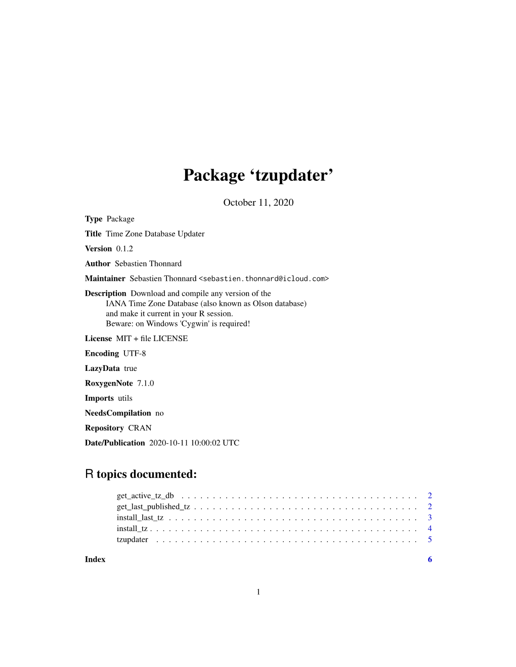 Package 'Tzupdater'