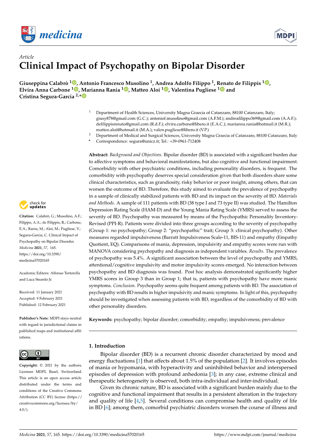 Clinical Impact of Psychopathy on Bipolar Disorder