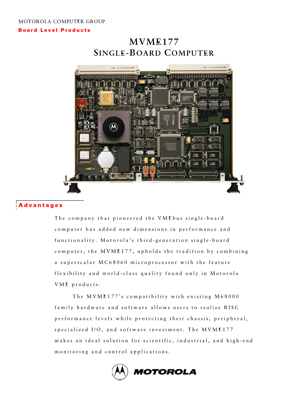 MVME177 Single-Board Computer Data Sheet