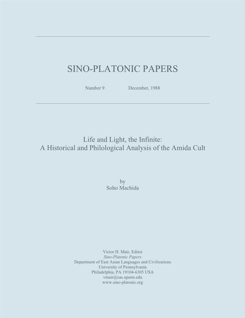 A Historical and Philological Analysis of the Amida Cult