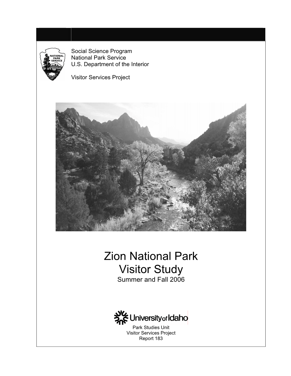 Zion National Park Visitor Study Summer and Fall 2006