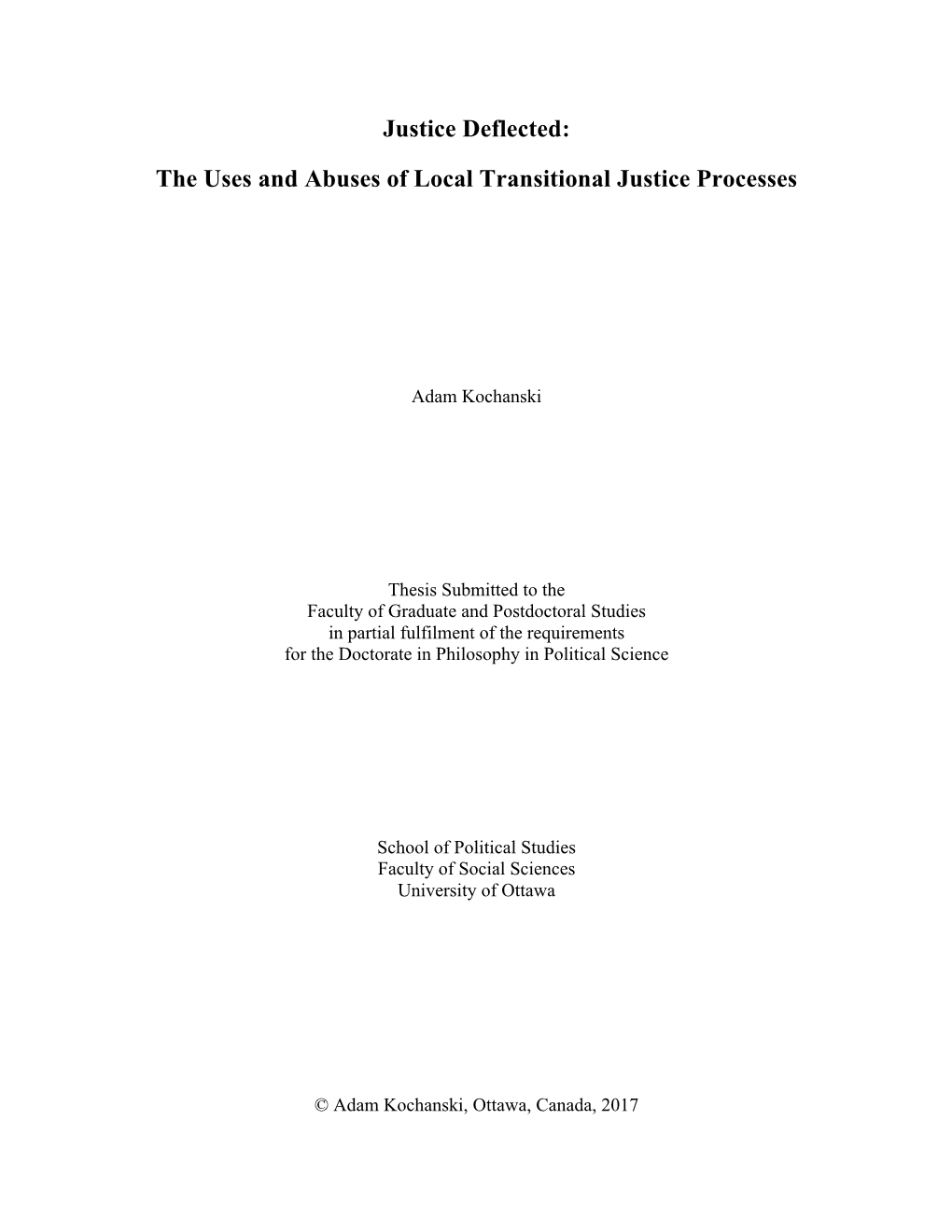 The Uses and Abuses of Local Transitional Justice Processes