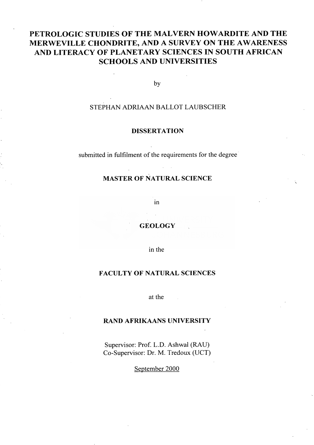 Petrologic Studies of the Malvern Howardite and the Merweville