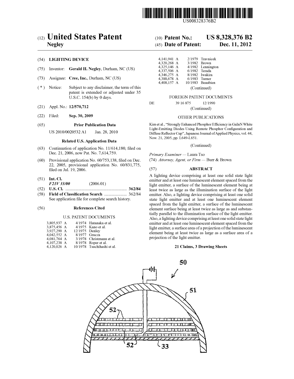 United States Patent (10) Patent No.: US 8,328,376 B2 Negley (45) Date of Patent: Dec