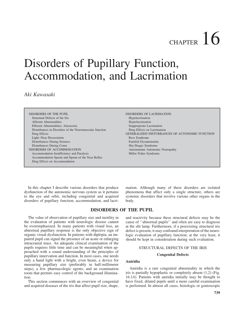 Disorders of Pupillary Function, Accommodation, and Lacrimation