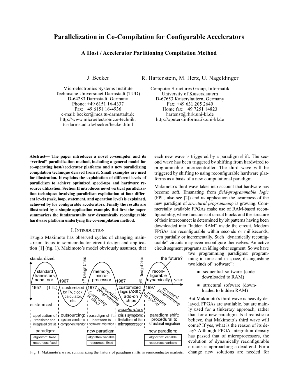 Parallelization in Co-Compilation for Configurable Accelerators